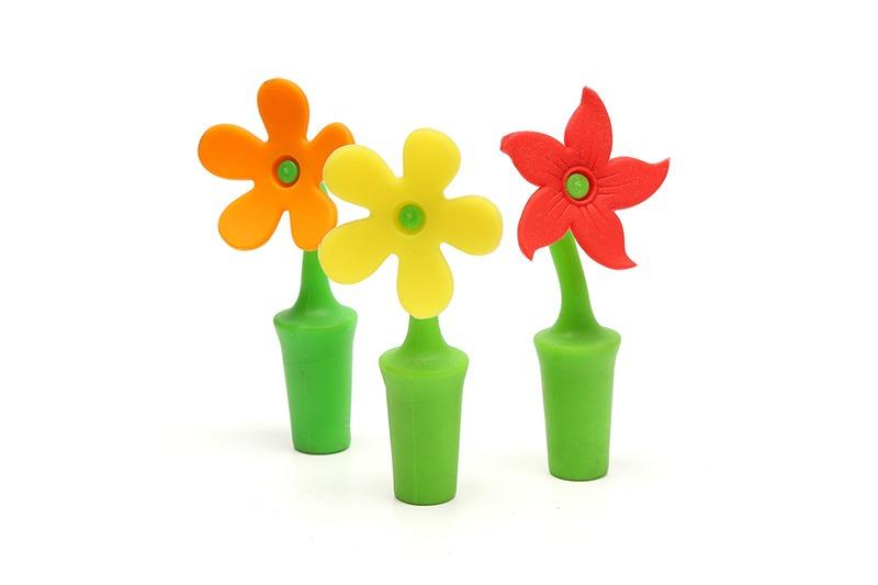 Tapón para botella con flor