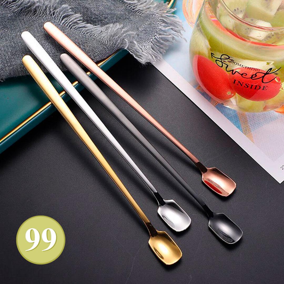 Set x6 u. cucharas cuadradas para hielo / postre / cóctel / café