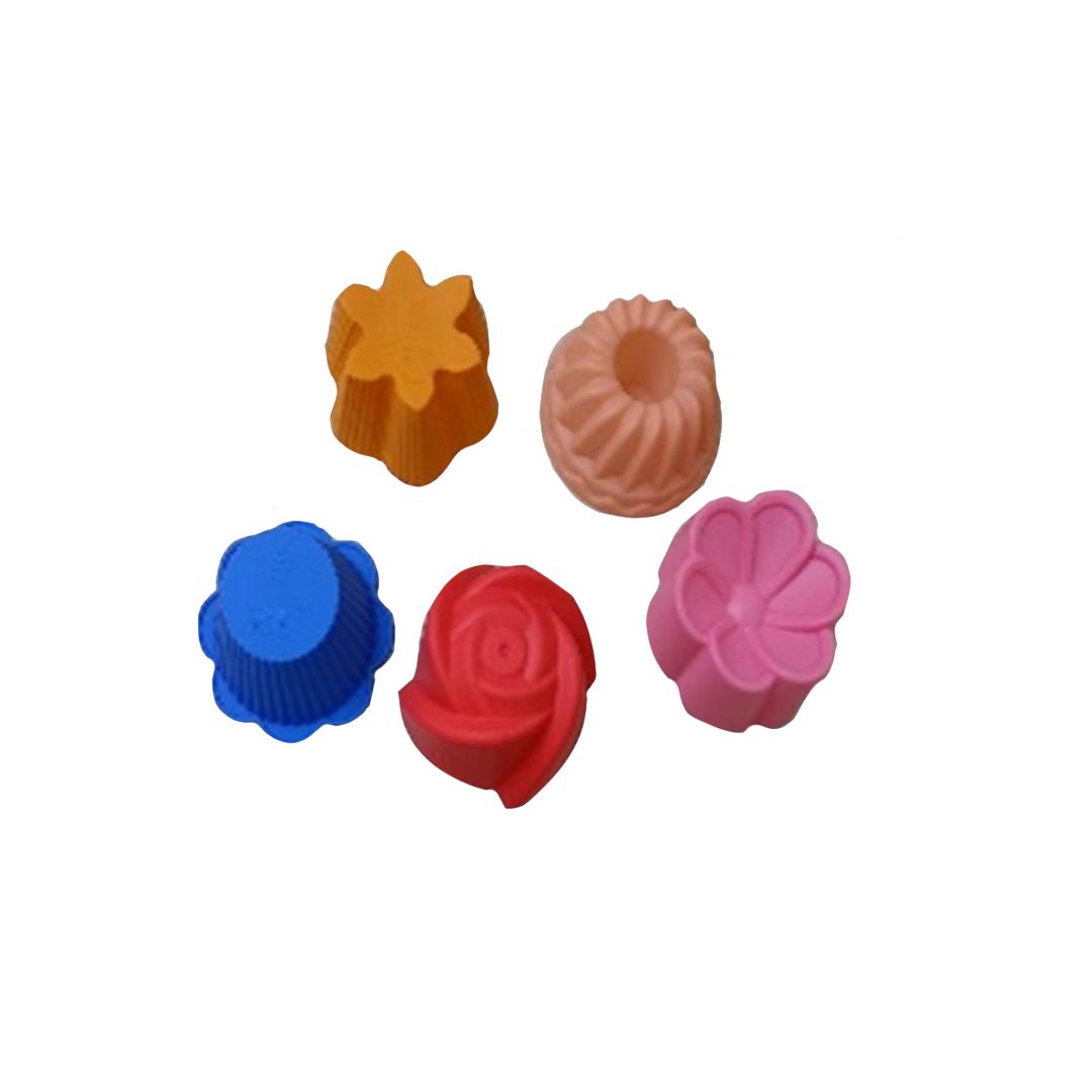 Set de moldes pequeños de silcona para cupcake x6