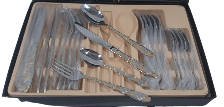 Set de Cubiertos Plateados con detalles x24