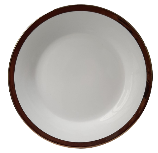 PLATO CERÁMICA CON BORDE DORADO 9