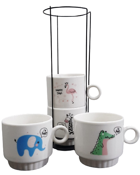 RACK X 4 TAZAS 330ML.