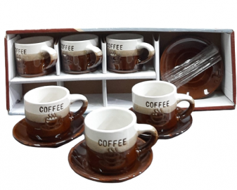 SET DE TAZA Y PLATO DE CERÁMICA X 12 PIEZAS