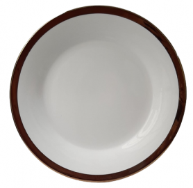 PLATO CERÁMICA CON BORDE DORADO 9
